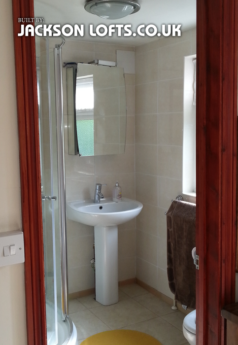 Shower room built in dormer loft conversion installed and built by Jackson Loft Brighton East Sussex
