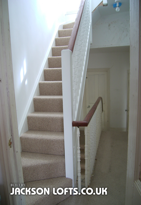 Victorian terrace house loft conversion staircase, built by Jackson Lofts