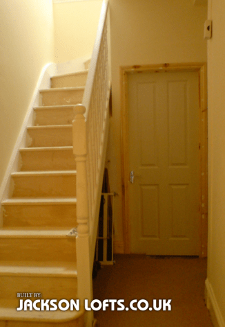 First floor flat loft conversion staircase, built by Jackson Lofts