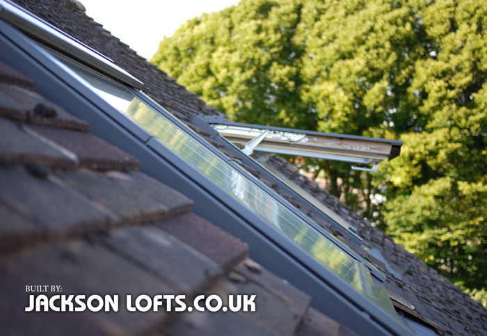 A Velux window installed in a loft conversion built by Jackson Lofts