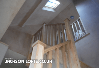 Staircase fitted into 1960s bungalow for loft conversion by Jackson Lofts, Brighton