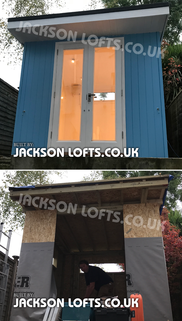 Bespoke carpenter built studio office in a small terrace house garden built by Jackson Lofts Carpenter