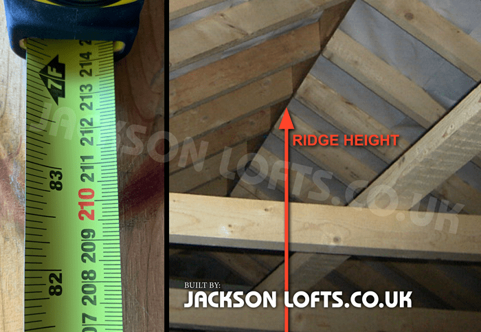 Ridge height easy check by Jackson Loft Conversions, Brighton East Sussex UK