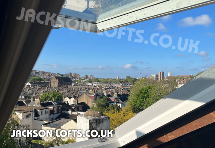 Velux roof window view fitted by Jackson Lofts Richard Jackson in Brighton
